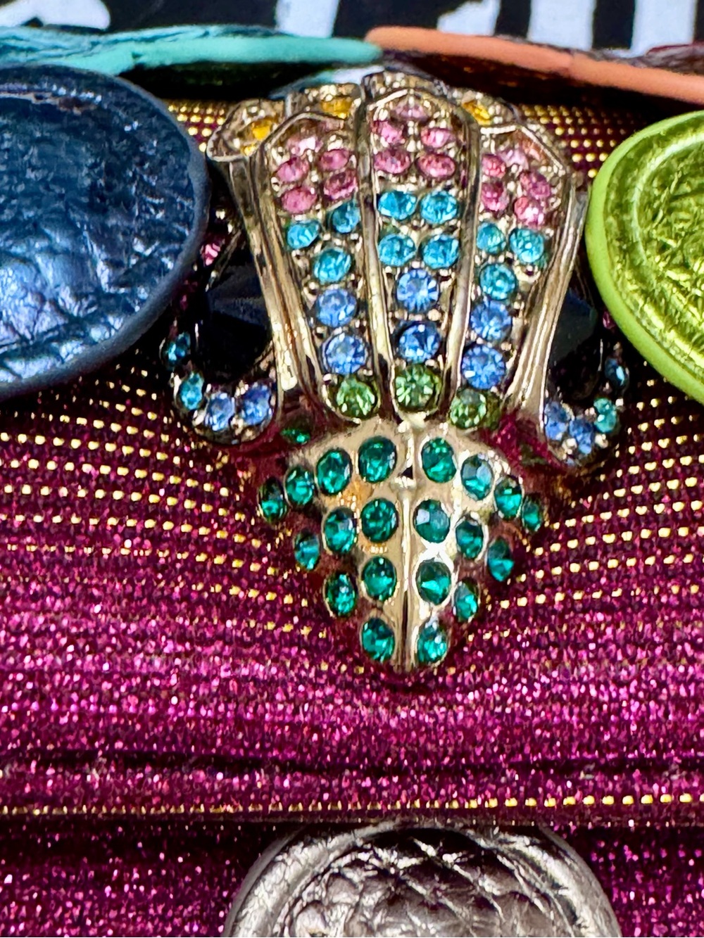 Kurt Geiger Multicolor Floral Appliqué Chain Crossbody Bag - Picture 4 of 7